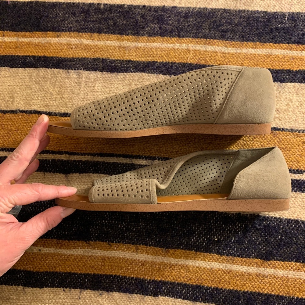 Sole Society Olive Green Perforated Open-Toe Mules - Picture 4 of 7